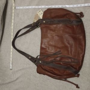 BNWT 100% Lucky Brand brown leather hobo bag vintage inspired Orig. $198